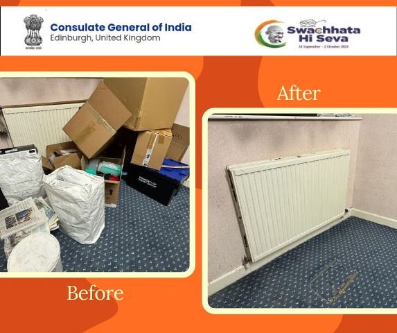 As part of the Special Campaign 4.0 Consulate General of India, Edinburgh carried out a cleanliness drive at the Chancery.