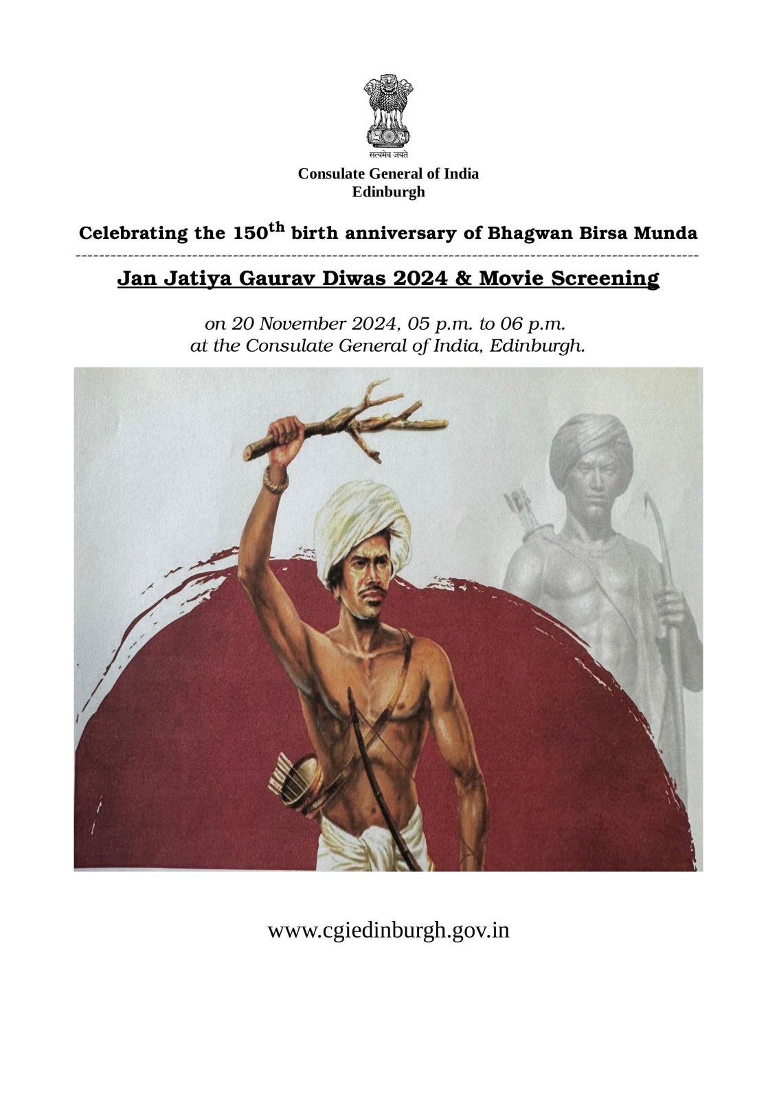 150th birth anniversary of Bhagwan Birsa Munda