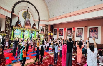  Celebrated the International Day Of Yoga in Om Hindu Mandir, Glasgow